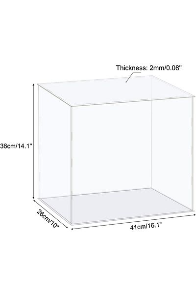 Generic صندوق عرض أكريليك شفاف مقاوم للغبار 41 × 26 × 36 سم لعرض المقتنيات