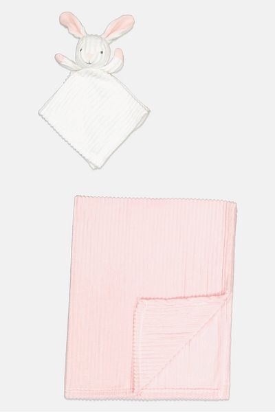 Snuggle Tots Baby Rabbit Ribbed Comforter And Blanket