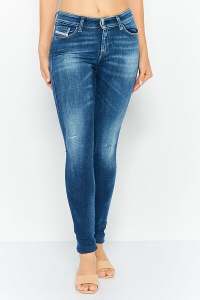 Diesel Women Super Skinny Fit Slandy Wash Stretchable Jeans, Blue