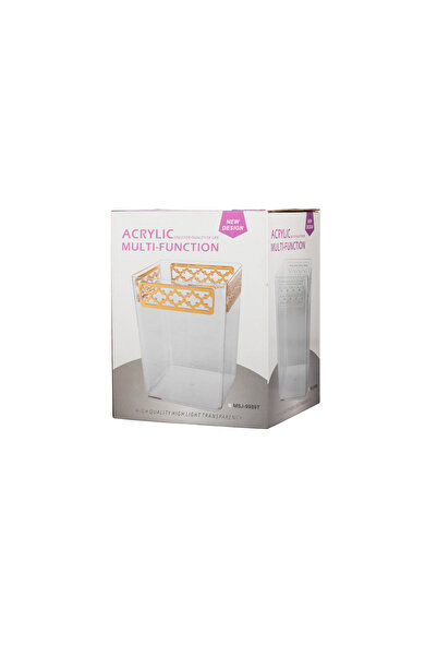 ABAREEK Set of wastebasket, tissue box and gold decor for a stylish and modern home