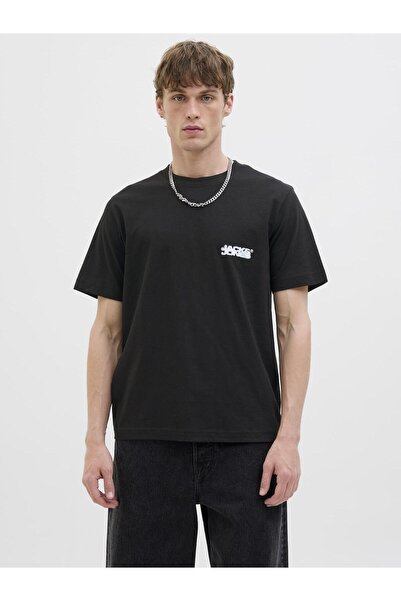 Jack & Jones Jcosago Men's Short Sleeve T-Shirt – Crew Neck, Slub Texture, Mo...