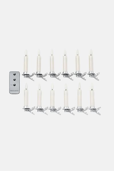 Tchibo 12 Led Christmas Tree Candles, Cream