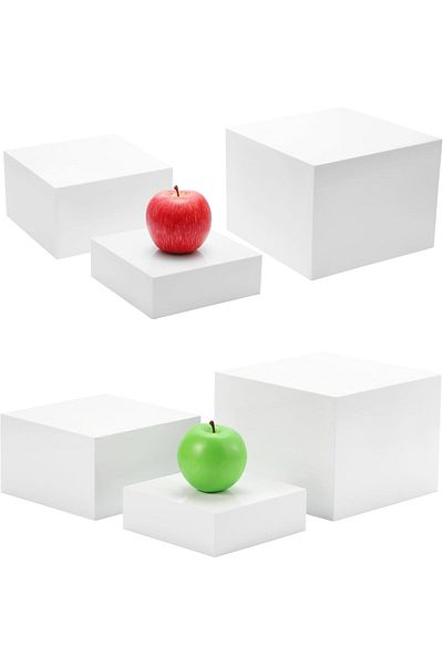 Generic (White-2set) Acrylic Cube Catering Buffet Riser, Display Stand Shelf for party,retail counter