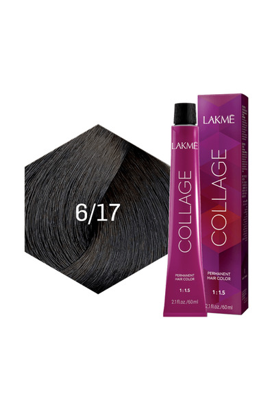 LAKMÉ صبغة شعر دائمة من لاكمي كولاج - أزرق رمادي أشقر غامق - 6/17