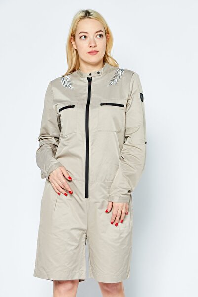 Scuderia Ferrari Women Sportswear Fit Long Sleeve Outdoor Playsuits, Tan