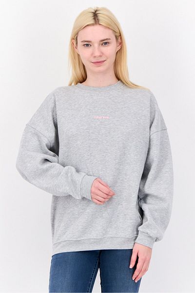 Don't Call Me Jennyfer Women Crew Neck Printed Sweatshirt, Grey