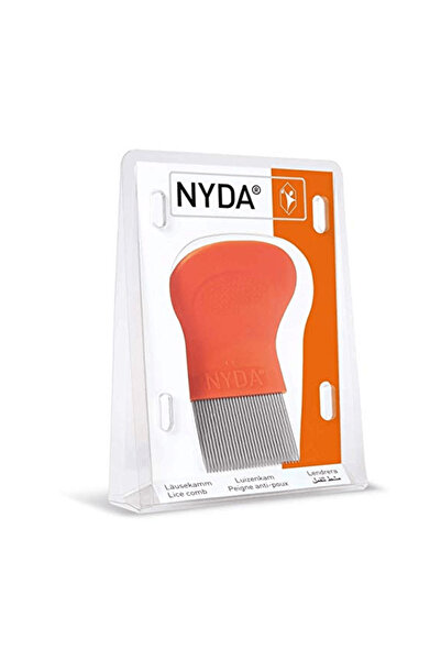 Nyda مشط معدني للقمل - برتقالي ورمادي