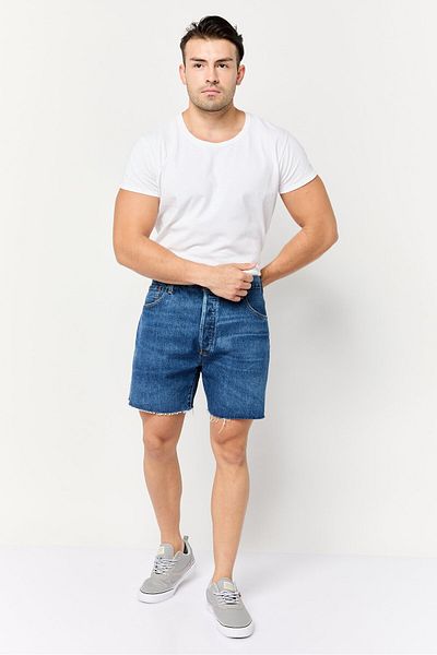Levi's Men Washed Denim Shorts, Blue