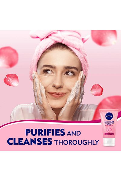 NIVEA MicellAIR Rose Water Face Wash For All Skin Types - 150ml