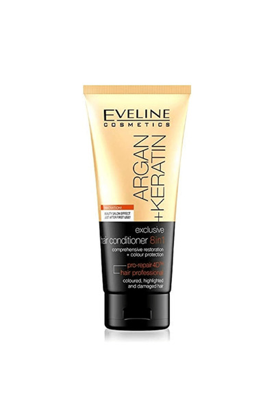 Eveline Cosmetics بلسم الشعر الحصري من إيفلين أرجان + كيراتين 8 في 1 - 200 مل