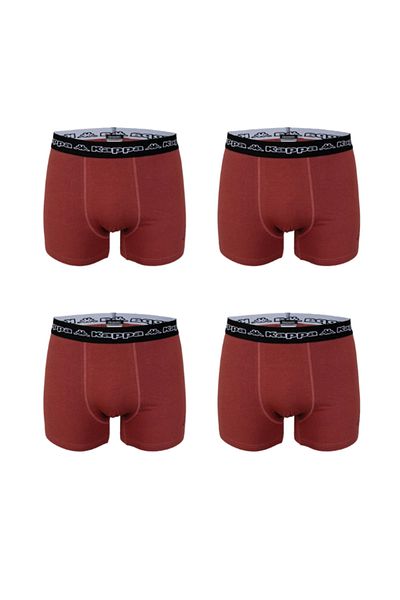 Kappa Set 4 boxeri barbati, cu banda logo, rosu, M, Kappa