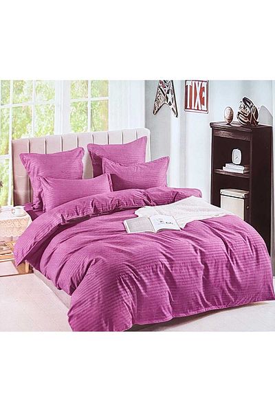 Pucioasa Double bed linen, Damask, Sulphur, 6 pieces, Fitted sheet 230x250 cm