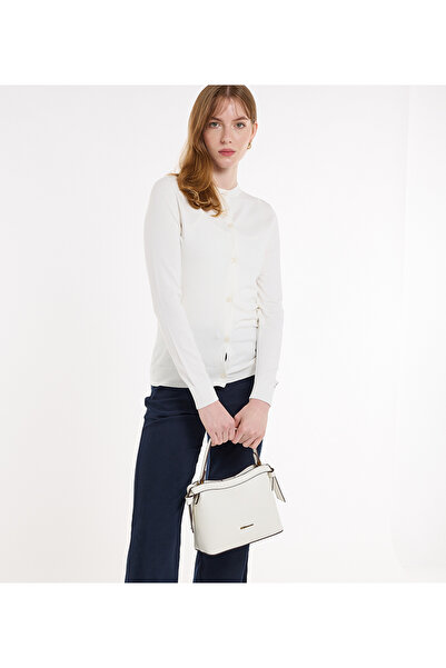 BCBG Beige Textured Handheld Bag