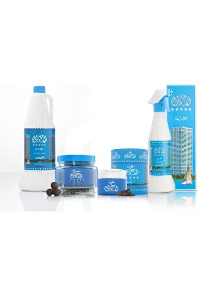 OUD LOVER مجموعة عطر الفنادق 4 قطع أزرق/ أبيض 2.4كيلوجرام