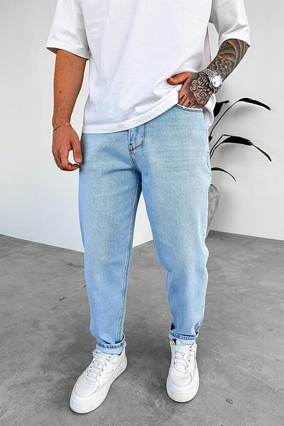 HAFKAGİYİM Light Blue Soft Gradient Premium Regular Trousers