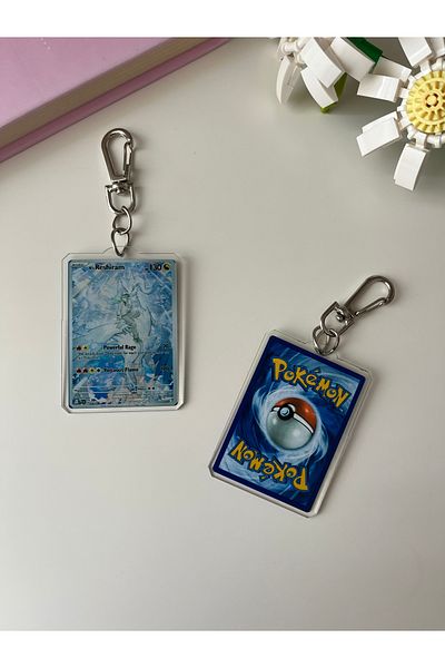 Hara Company Pokemon Tcg N's Reshiram Pokemon Card Keychain / Bag Charm