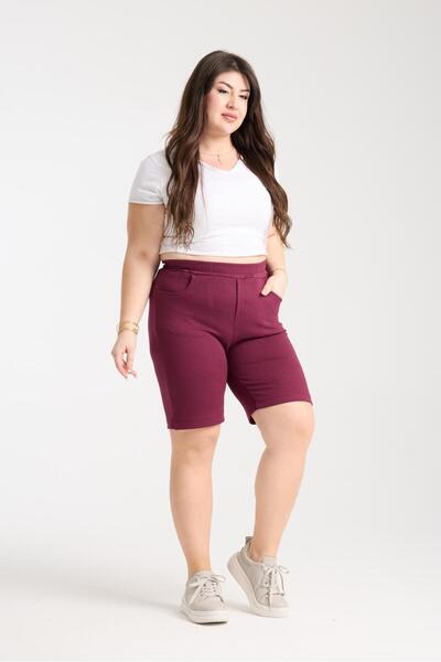 SERRAXXL Modal Fabric Large Size Slit Detail Comfortable Shorts
