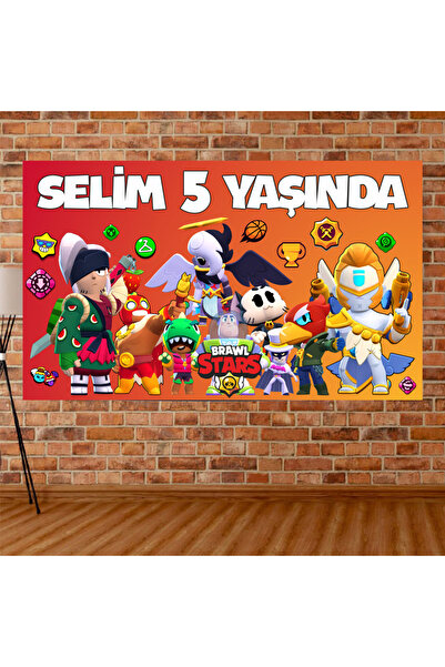 Home Kişiye Özel İsimli Brawl Stars Temalı Doğum Günü Afişi Duvar Pankart 150...
