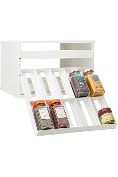 rexa Spice Stack 30 Bottle Spice Organizer with Universal Drawers, White