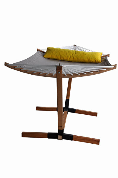 ALTINOLUK HAMAK Altınoluk Hamak Çift Kişilik Ahşap Ayaklı Yastıklı Hamak Set