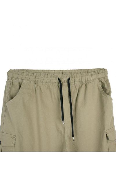 marufshop Ανδρικό παντελόνι Gabardine σε μέγεθος με τσέπη Cargo Κατάλληλο για 100 κιλά - 180 κιλά Μπεζ