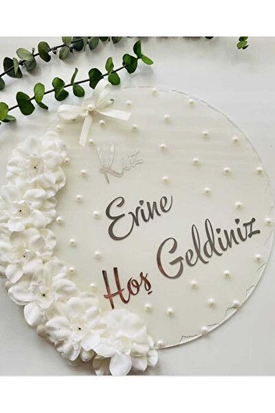 shop Kız Evine Hoş Geldiniz Yazılı Pleksi Kapı Süsü