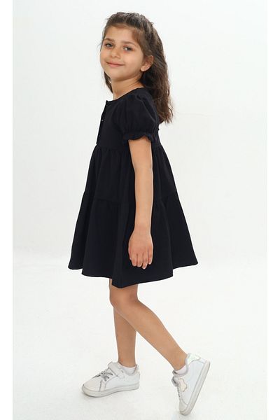 Toontoy Girl's Buttoned Ruffle Dress