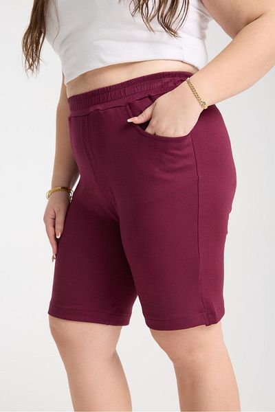 SERRAXXL Modal Fabric Large Size Slit Detail Comfortable Shorts