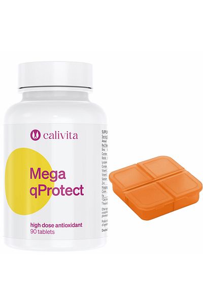 Calivita International Mega QProtect Supliment alimentar Ginko Biloba Coenzima Q10 Set + Cutie de pastile (90 de comprimate) - Calivita