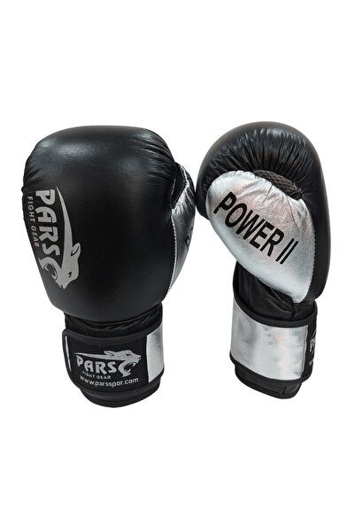 Pars Power2 Hakiki Deri Boks Eldiveni Siyah-Gümüş