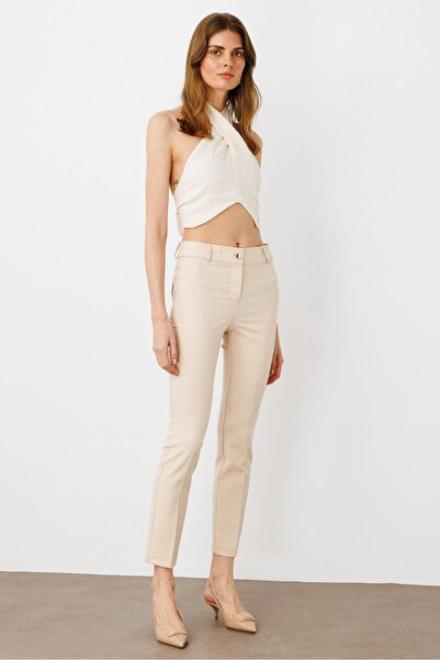 Moda İlgi Modailgi Arka Cep Detaylı Dar Paça Pantolon Taş