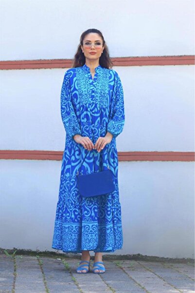 Ritnice Prive Γυναικείο Μακρύ Φόρεμα Aden Blue Katleya