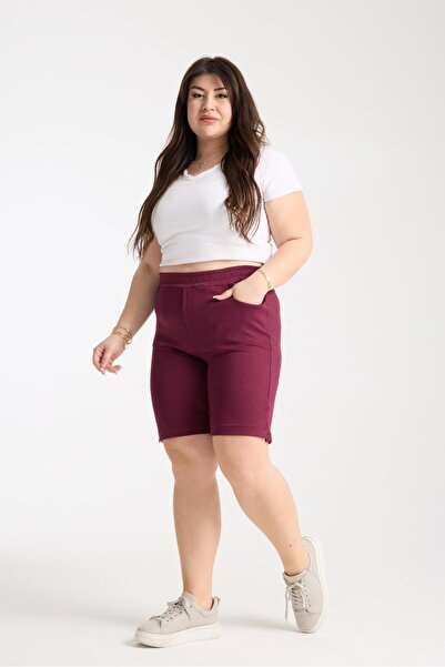 SERRAXXL Modal Fabric Large Size Slit Detail Comfortable Shorts