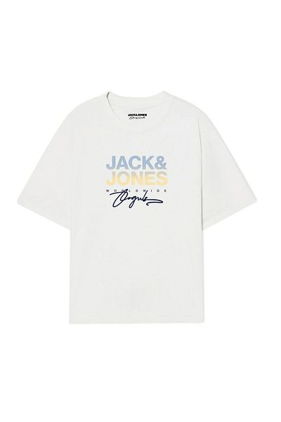 Jack & Jones Ανδρικό λευκό μπλουζάκι Jorcanggu Ss Crew Neck Fst Ln 12281809-Brightwhi