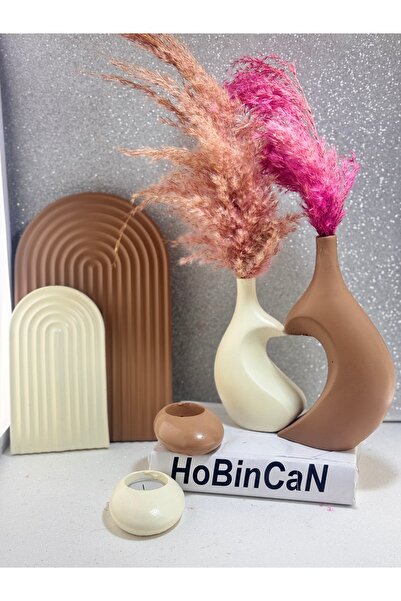 BLANJ Βάζο Καρδιά 2 τεμαχίων πέτρινο θήκη για κεριά τελειοφωτιστικά μεγάλο-μικρό πιάτο παρουσίασης ουράνιο τόξο 6 τεμαχίων πολυτελές ειδικό σετ