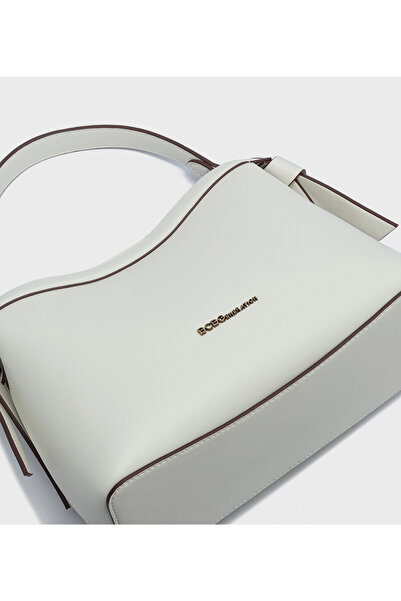 BCBG Beige Textured Handheld Bag