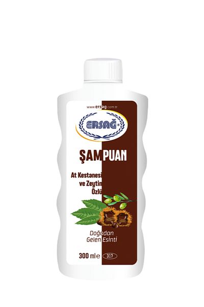 Ersağ Horse Chestnut and Olive Extract Shampoo 300 Ml+Pine Bark Extract. Shower Gel 500ml-(with Fiber Gift)317-35