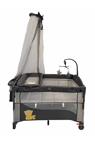 BabyCara Multi-Purpose Nursery Playpen Foldable Cot And Diaper Changer Baby Bed Hanging Toys Carry Bag 110x70