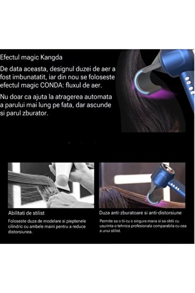 OEM Uscator par Profesional, Ionizare, 4 Accesorii, Putere 1600 W,, 4 Trepte De Temp.,3 Trepte Viteza