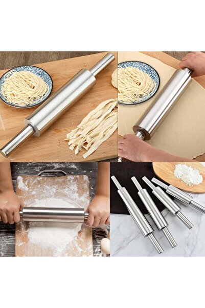 PUFO rolling pin for kitchen or pastry shop, stainless steel, 43 cm
