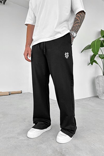 HAFKAGİYİM Чорні штани на блискавці з вишивкою, баггі-тренінг