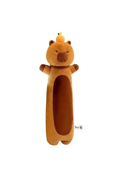 Toyska Plush toy Capybara pillow, hypoallergenic filling, for children and adults, 70 cm, brown,