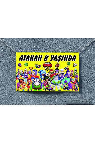 Home Kişiye Özel Isimli Brawl Stars Temalı Doğum Günü Afişi Duvar Pankart 170...