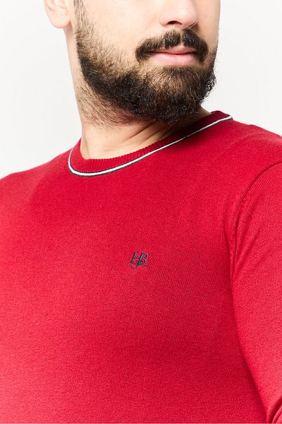 Harmont & Blaine Jeans Men Crew Neck Embroidered Logo Sweater, Red