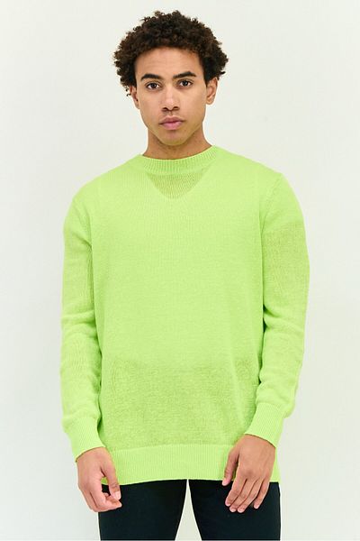 Esprit Men Crew Neck Knitted Sweater, Lime Green
