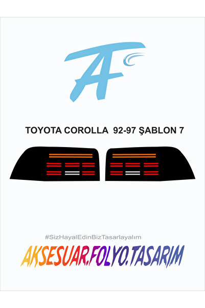 aksesuar folyo tasarım Toyota Corolla 1992-1997 (Efsane Kasa) Stop Folyo