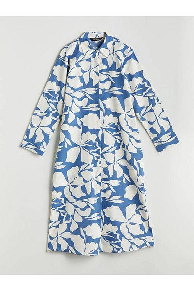 LC Waikiki Lcw Modest Blue Floral Women's Shirt Tunic