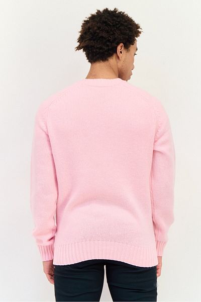 Esprit Men Crew Neck Brand Logo Sweater, Pink