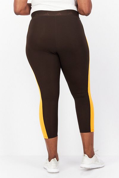 adidas Women Plus Size Training Leggings, Dark Brown/purple Combo