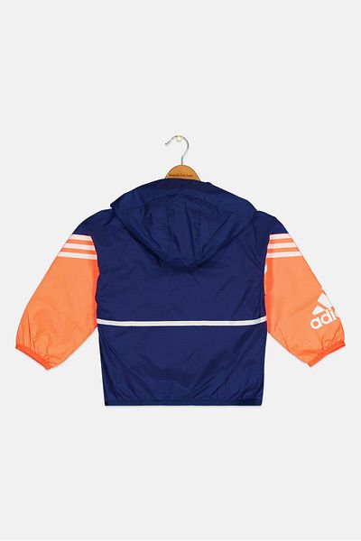 adidas Kids Boy Long Sleeve Hooded Outdoor Jacket, Multicolor